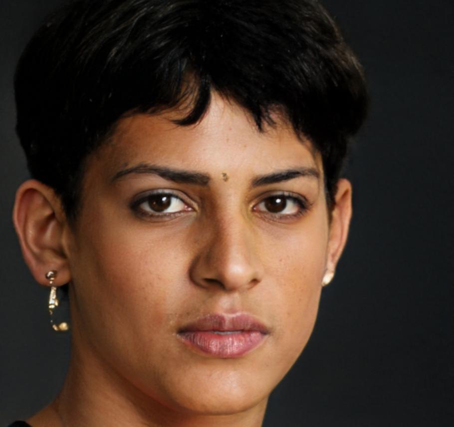 Retrato profesional de Amaia Larrauri en su espacio de investigación